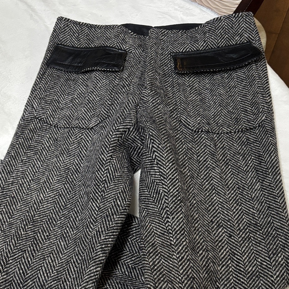 Sophisticated Black and Gray Herringbone Men's Dress Pants